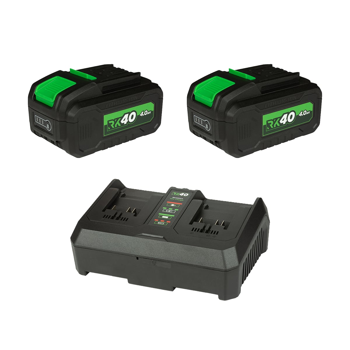 Rikä RK40 2x 4.0Ah Battery & Dual Fast Charger Kit